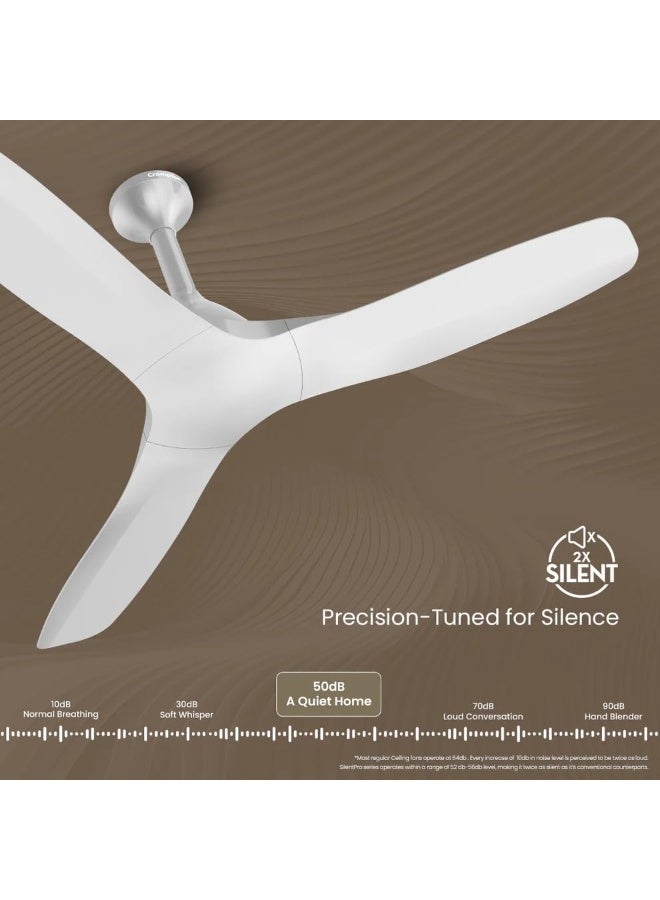 Crompton Silent Pro Fluido Wave 1 Star 1200 mm 3 Blade Ceiling Fan (2X Silent Operation | Snow White | Pack of 1) - Image 2